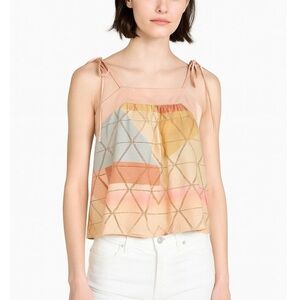 NWT Anthropologie Akemi + Kin Geo Print Tie Shoulder Tank